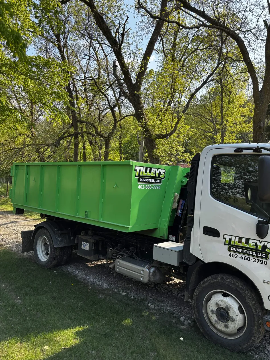 Tilley's roll-off truck and dumpster